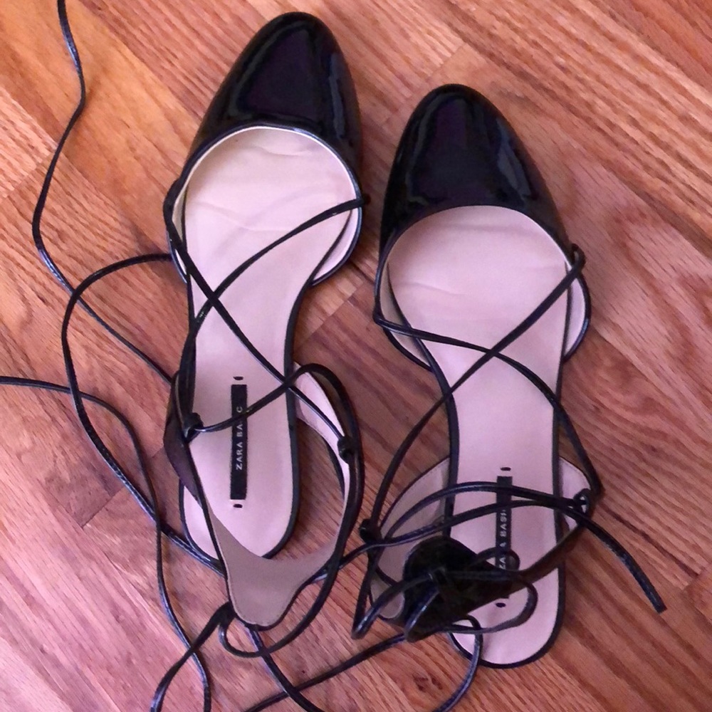 Zara Ballet tie flats